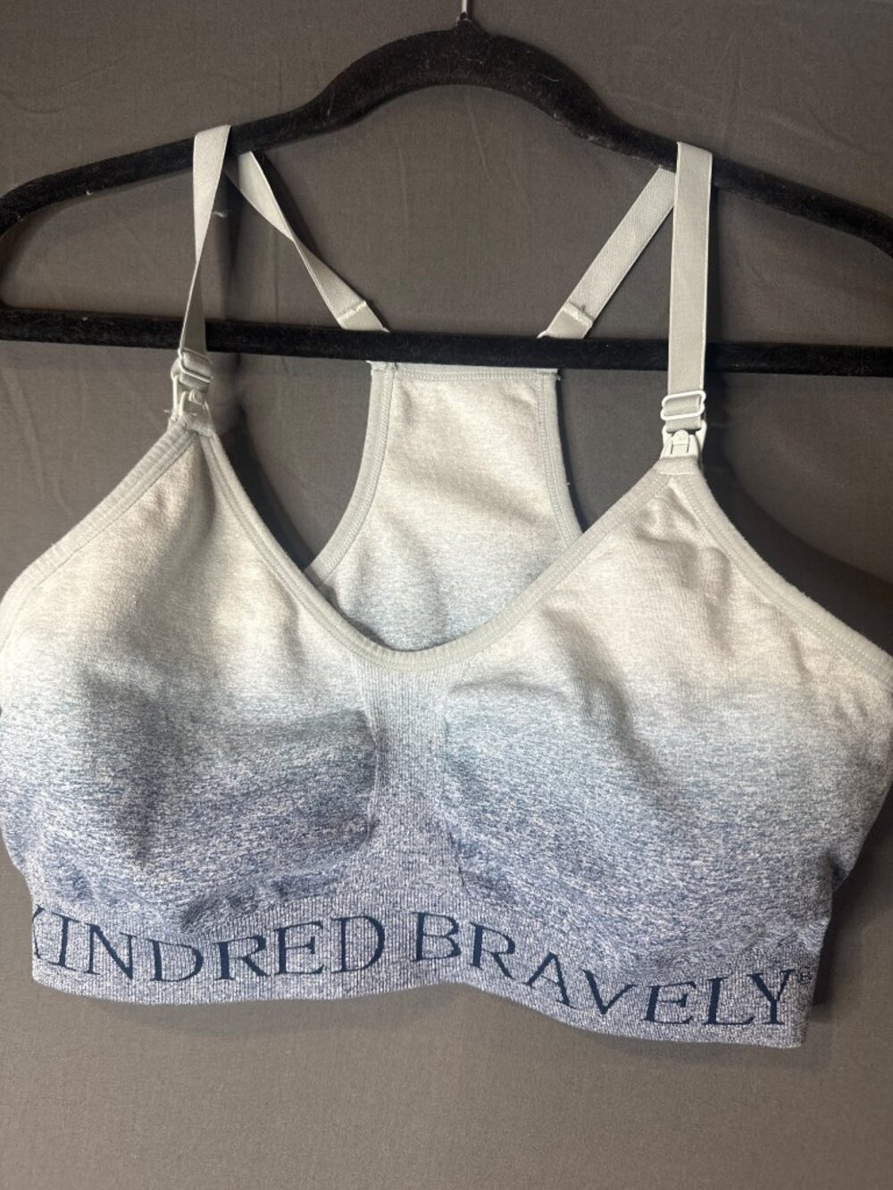 Kindred Bravely Nursing Sport Bra Gray Ombre Medium Estimated Racerback Unpadded
